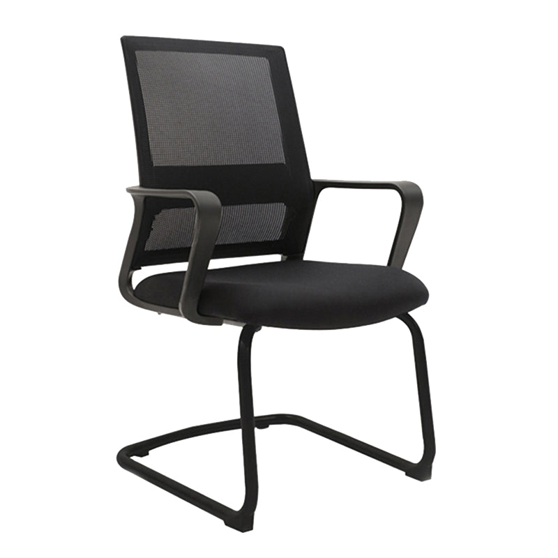 Modern Desk Chair Mesh Computer Chair Mid-Back Chair No Wheels Clearhalo 'furn' 'furn_office_chair' 'Furniture' 'Office Chairs' 'Office Furniture' 'office_chair' 6432672