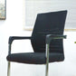 Modern Desk Chair Mesh Computer Chair in Black Mid-Back Chair No Wheels Clearhalo 'furn' 'furn_office_chair' 'Furniture' 'Office Chairs' 'Office Furniture' 'office_chair' 6432681