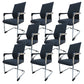 Modern Desk Chair Mesh Computer Chair in Black Mid-Back Chair No Wheels 8 Piece Set Clearhalo 'furn' 'furn_office_chair' 'Furniture' 'Office Chairs' 'Office Furniture' 'office_chair' 6432682