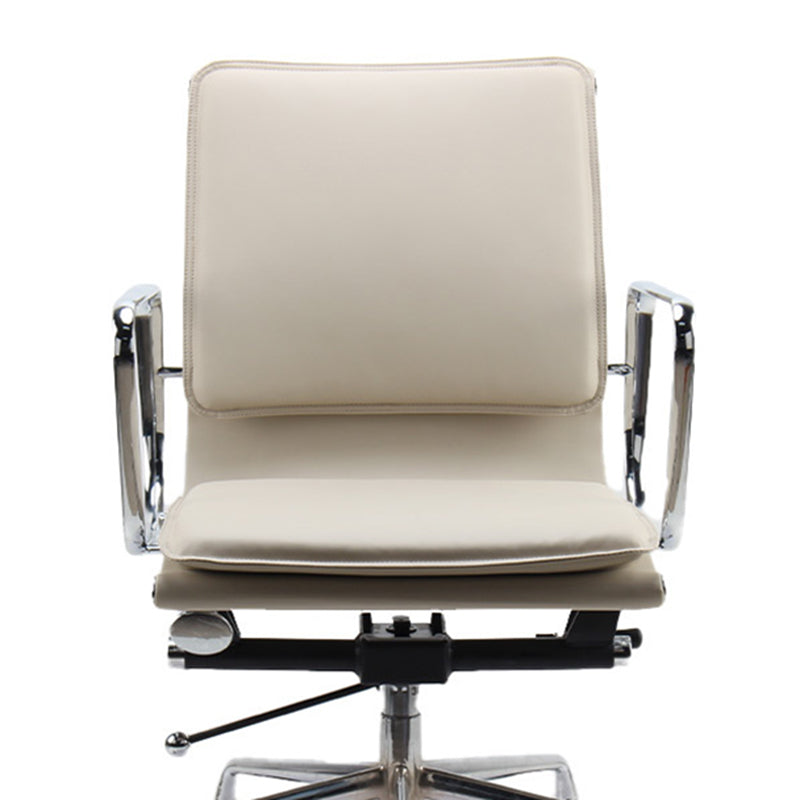 Modern Desk Chair Leather Computer Chair Mid-Back Chair with Wheels/No Wheels Clearhalo 'furn' 'furn_office_chair' 'Furniture' 'Office Chairs' 'Office Furniture' 'office_chair' 6432712