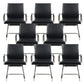 Modern Desk Chair Leather Computer Chair Mid-Back Chair with Wheels/No Wheels Black 8 Piece Set Clearhalo 'furn' 'furn_office_chair' 'Furniture' 'Office Chairs' 'Office Furniture' 'office_chair' 6432713