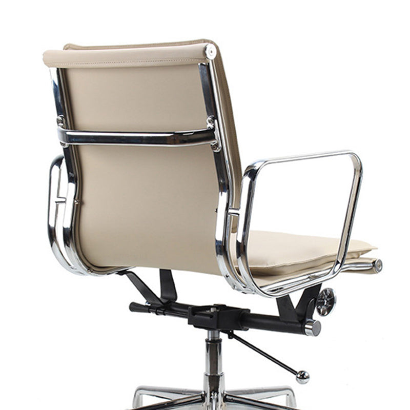 Modern Desk Chair Leather Computer Chair Mid-Back Chair with Wheels/No Wheels Clearhalo 'furn' 'furn_office_chair' 'Furniture' 'Office Chairs' 'Office Furniture' 'office_chair' 6432715