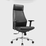 Modern Desk Chair Leather Computer Chair in Black/Gray High-Back Chair with Wheels Clearhalo 'furn' 'furn_office_chair' 'Furniture' 'Office Chairs' 'Office Furniture' 'office_chair' 6432722