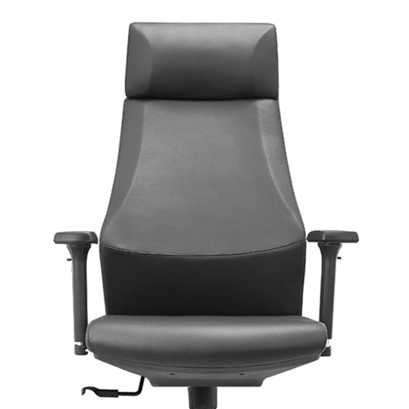 Modern Desk Chair Leather Computer Chair in Black/Gray High-Back Chair with Wheels Clearhalo 'furn' 'furn_office_chair' 'Furniture' 'Office Chairs' 'Office Furniture' 'office_chair' 6432725