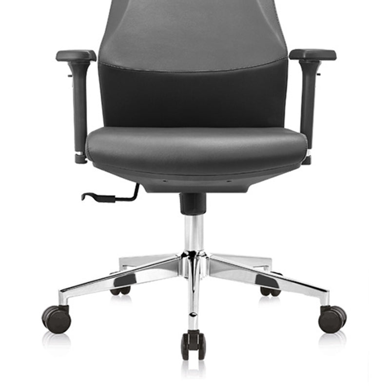 Modern Desk Chair Leather Computer Chair in Black/Gray High-Back Chair with Wheels Clearhalo 'furn' 'furn_office_chair' 'Furniture' 'Office Chairs' 'Office Furniture' 'office_chair' 6432727