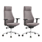 Modern Desk Chair Leather Computer Chair in Black/Gray High-Back Chair with Wheels Grey 2 Piece Set Clearhalo 'furn' 'furn_office_chair' 'Furniture' 'Office Chairs' 'Office Furniture' 'office_chair' 6432733
