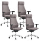 Modern Desk Chair Leather Computer Chair in Black/Gray High-Back Chair with Wheels Grey 4 Piece Set Clearhalo 'furn' 'furn_office_chair' 'Furniture' 'Office Chairs' 'Office Furniture' 'office_chair' 6432734