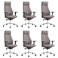 Modern Desk Chair Leather Computer Chair in Black/Gray High-Back Chair with Wheels Grey 6 Piece Set Clearhalo 'furn' 'furn_office_chair' 'Furniture' 'Office Chairs' 'Office Furniture' 'office_chair' 6432735