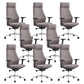 Modern Desk Chair Leather Computer Chair in Black/Gray High-Back Chair with Wheels Grey 8 Piece Set Clearhalo 'furn' 'furn_office_chair' 'Furniture' 'Office Chairs' 'Office Furniture' 'office_chair' 6432736