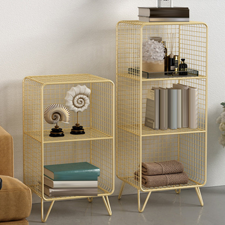 Metal Standard Bookshelf Closed Back Industrial Bookcase with Shelves