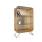 Glam Antique Finish Bookcase Metal Standard Bookshelf with Rectangular Shelves