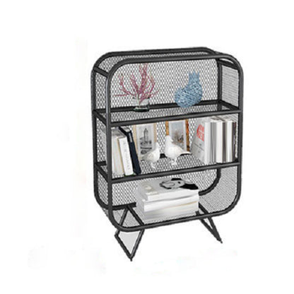 Glam Antique Finish Bookcase Metal Standard Bookshelf with Rectangular Shelves