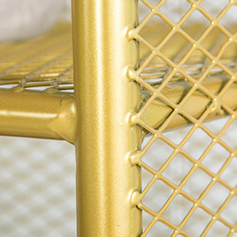 Glam Antique Finish Bookcase Metal Standard Bookshelf with Rectangular Shelves