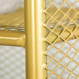 Glam Antique Finish Bookcase Metal Standard Bookshelf with Rectangular Shelves