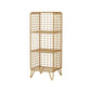 Glam Style Antique Finish Shelf Bookcase Metal Standard Bookshelf
