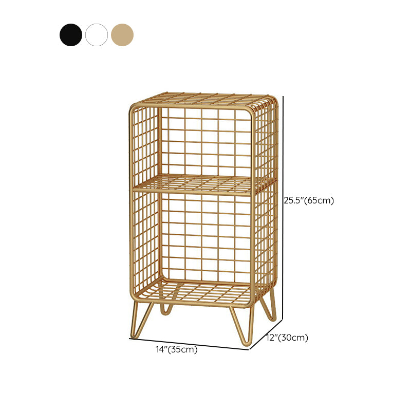 Glam Style Antique Finish Shelf Bookcase Metal Standard Bookshelf