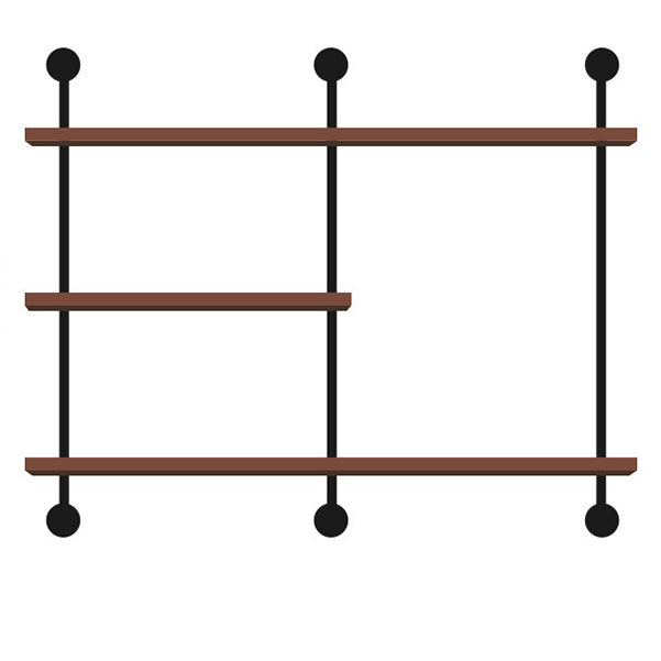 Metal and Wooden Shelf Bookcase Wall Mounted Shelves Included Bookshelf for Home