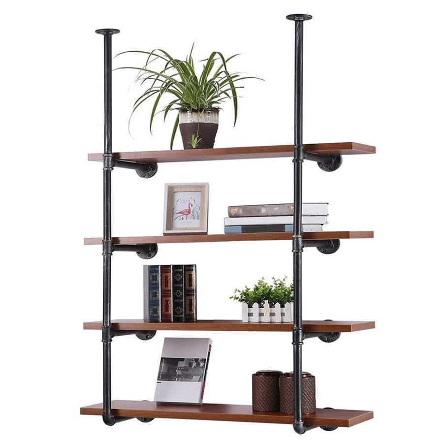 Metal and Wooden Shelf Bookcase Wall Mounted Shelves Included Bookshelf for Home