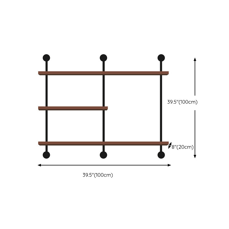 Metal and Wooden Shelf Bookcase Wall Mounted Shelves Included Bookshelf for Home