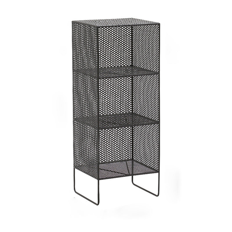 Glam Antique Finish Shelf Bookcase Metal Standard Bookshelf with Shelves