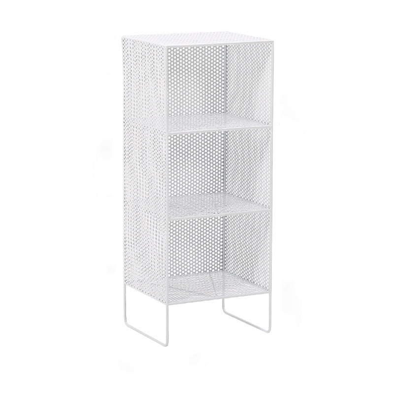 Glam Antique Finish Shelf Bookcase Metal Standard Bookshelf with Shelves