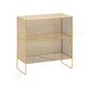 Glam Antique Finish Shelf Bookcase Metal Standard Bookshelf with Shelves