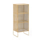 Glam Antique Finish Shelf Bookcase Metal Standard Bookshelf with Shelves