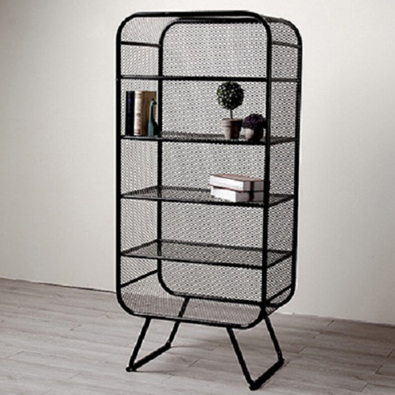 Scandinavian Antique Finish Shelf Bookcase Metal Standard Bookshelf