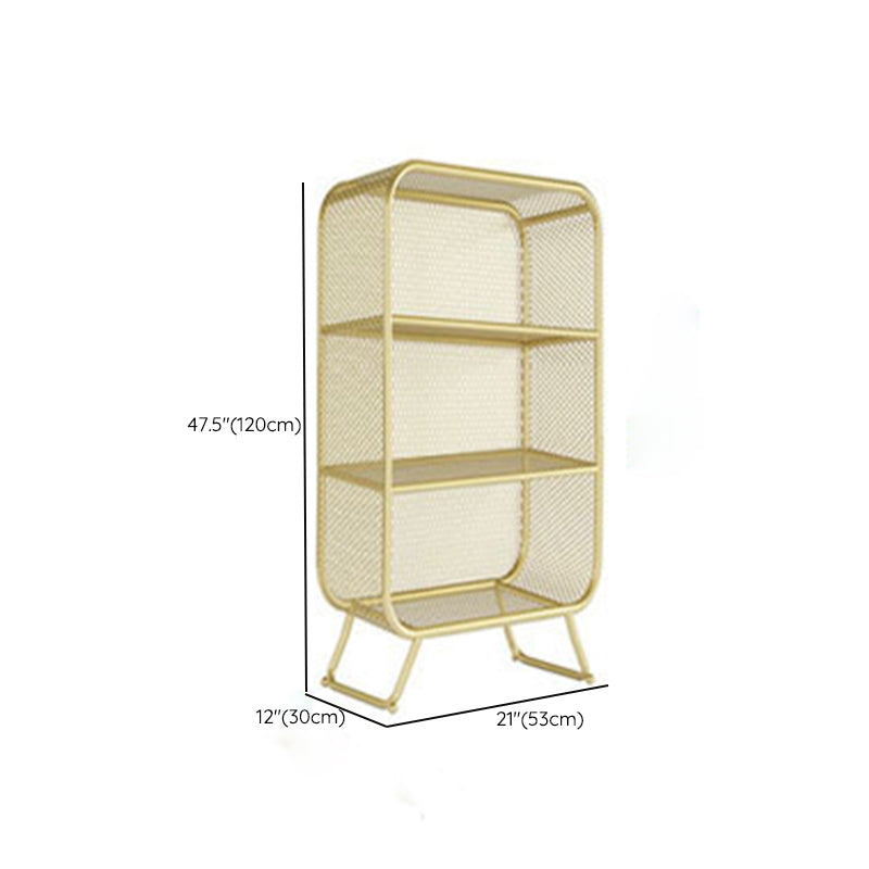 Scandinavian Antique Finish Shelf Bookcase Metal Standard Bookshelf