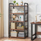 Contemporary Standard Shelf Bookcase Engineered Wood Open Bookcase