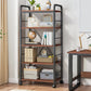 Contemporary Standard Shelf Bookcase Engineered Wood Open Bookcase
