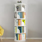 Modern Wooden Rotatable Storage Bookshelf Home Round Bookcase