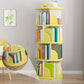Modern Wooden Rotatable Storage Bookshelf Home Round Bookcase