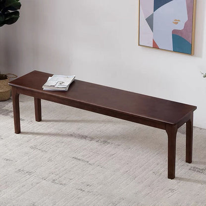 Mid-Century Modern Bedroom Bench 17.7" Height Rectangle Seating Bench with Legs 47"L x 14"W x 18"H Nut-Brown Clearhalo 'Benches' 'Chairs & Seating' 'furn' 'furn_benches' 'Furniture' 'Living Room Furniture' 6433062