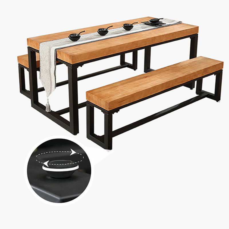 Mid-Century Modern Solid Wood Bench Rectangle Seating Bench with Legs Clearhalo 'Benches' 'Chairs & Seating' 'furn' 'furn_benches' 'Furniture' 'Living Room Furniture' 6433087