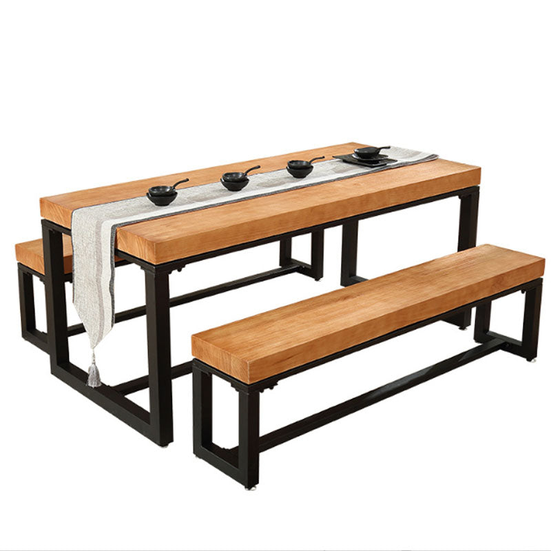 Mid-Century Modern Solid Wood Bench Rectangle Seating Bench with Legs Clearhalo 'Benches' 'Chairs & Seating' 'furn' 'furn_benches' 'Furniture' 'Living Room Furniture' 6433089