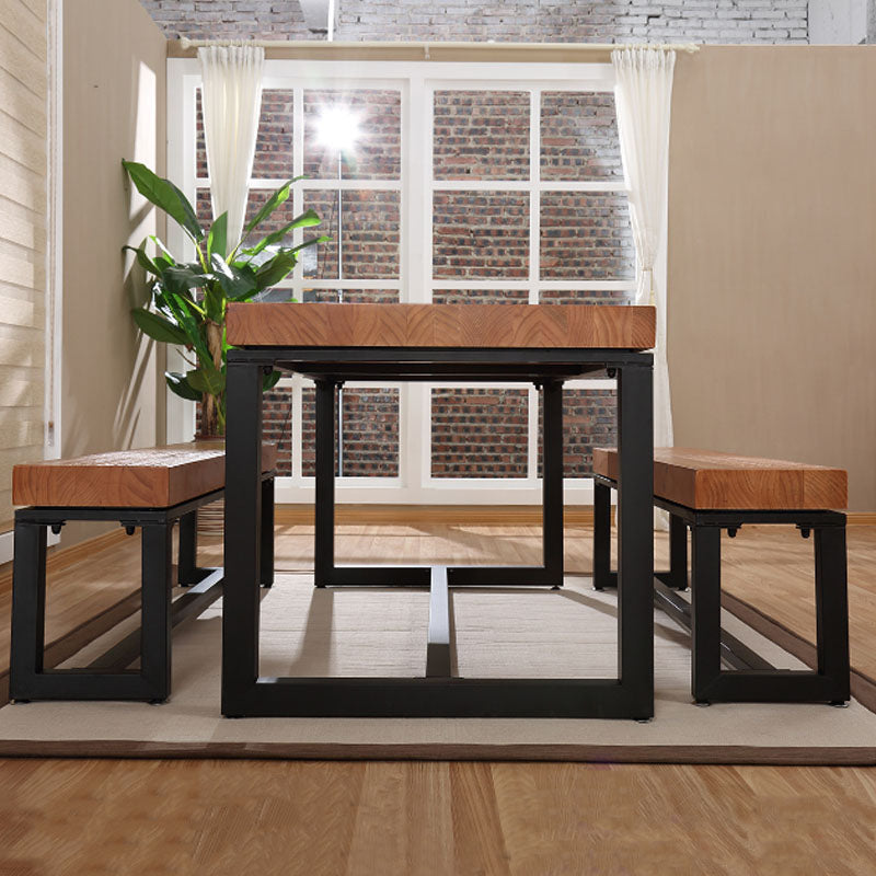 Mid-Century Modern Solid Wood Bench Rectangle Seating Bench with Legs Clearhalo 'Benches' 'Chairs & Seating' 'furn' 'furn_benches' 'Furniture' 'Living Room Furniture' 6433090