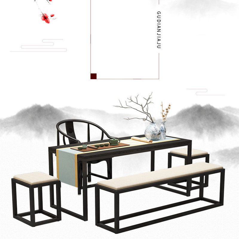 Contemporary Upholstered Bench Home Seating Bench with Black Legs Clearhalo 'Benches' 'Chairs & Seating' 'furn' 'furn_benches' 'Furniture' 'Living Room Furniture' 6433104