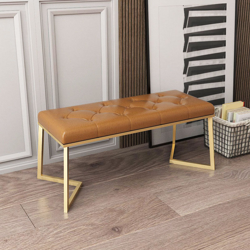 Mid-Century Modern Upholstered Bench Rectangle Bedroom Seating Bench with Legs Clearhalo 'Benches' 'Chairs & Seating' 'furn' 'furn_benches' 'Furniture' 'Living Room Furniture' 6433126