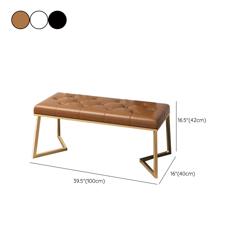 Mid-Century Modern Upholstered Bench Rectangle Bedroom Seating Bench with Legs Clearhalo 'Benches' 'Chairs & Seating' 'furn' 'furn_benches' 'Furniture' 'Living Room Furniture' 6433142