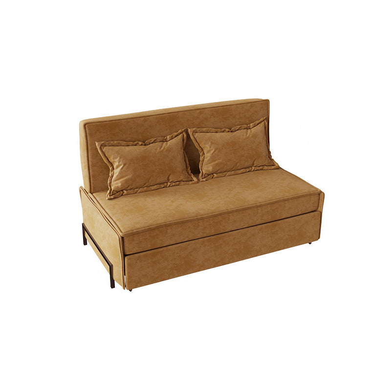 Pillow Included Sofa Futon Armless Cushion Back Sleeper Sofa Brown Clearhalo 'furn' 'furn_futons' 'Furniture' 'Futons & Daybeds' 'Futons' 'Living Room Furniture' 6433269