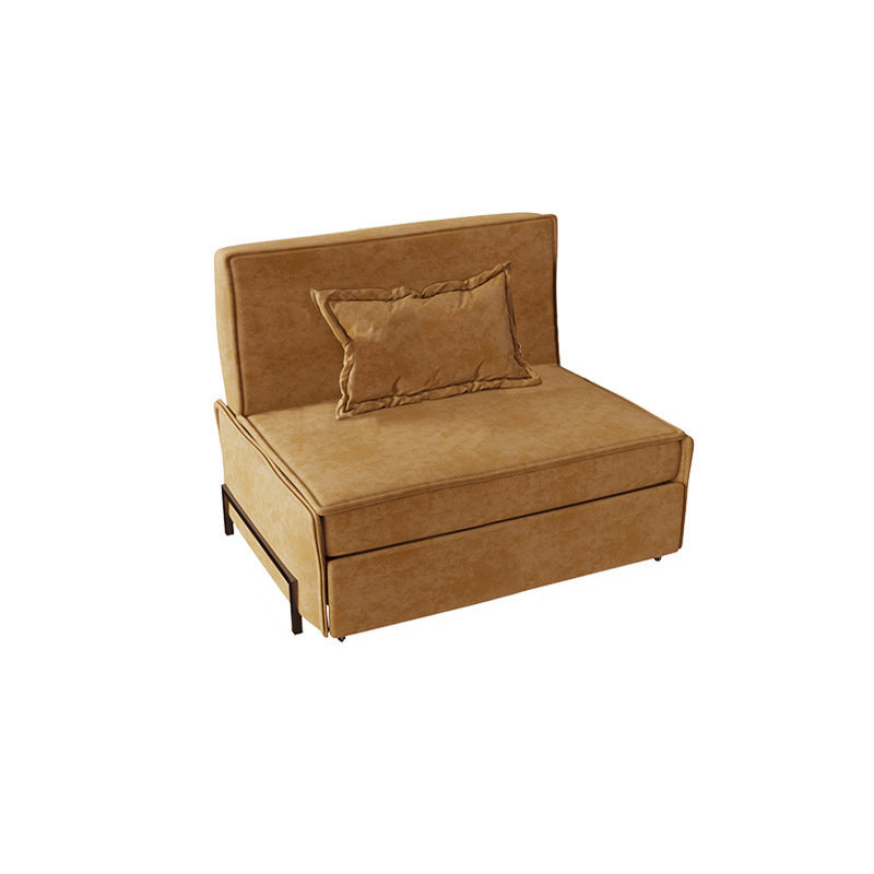 Pillow Included Sofa Futon Armless Cushion Back Sleeper Sofa 39"L x 33"W x 37"H Brown Clearhalo 'furn' 'furn_futons' 'Furniture' 'Futons & Daybeds' 'Futons' 'Living Room Furniture' 6433275