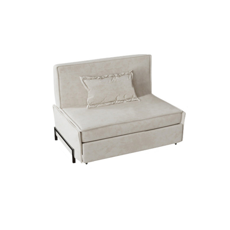 Pillow Included Sofa Futon Armless Cushion Back Sleeper Sofa 39"L x 33"W x 37"H Off-White Clearhalo 'furn' 'furn_futons' 'Furniture' 'Futons & Daybeds' 'Futons' 'Living Room Furniture' 6433278