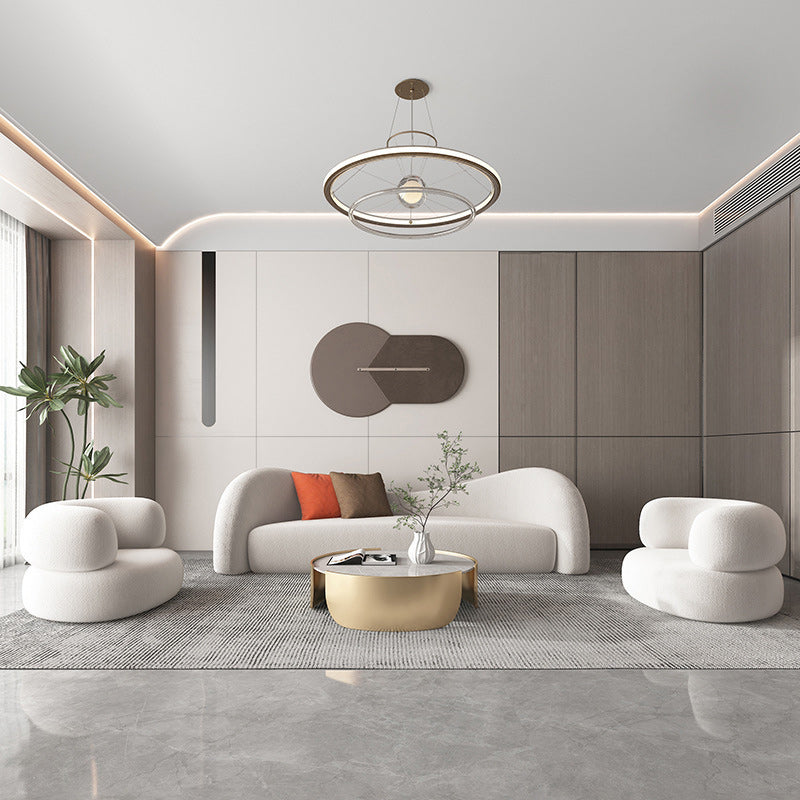 Sloped Arms No Distressing Sofa Modern Scratch Resistant Curved Loveseat