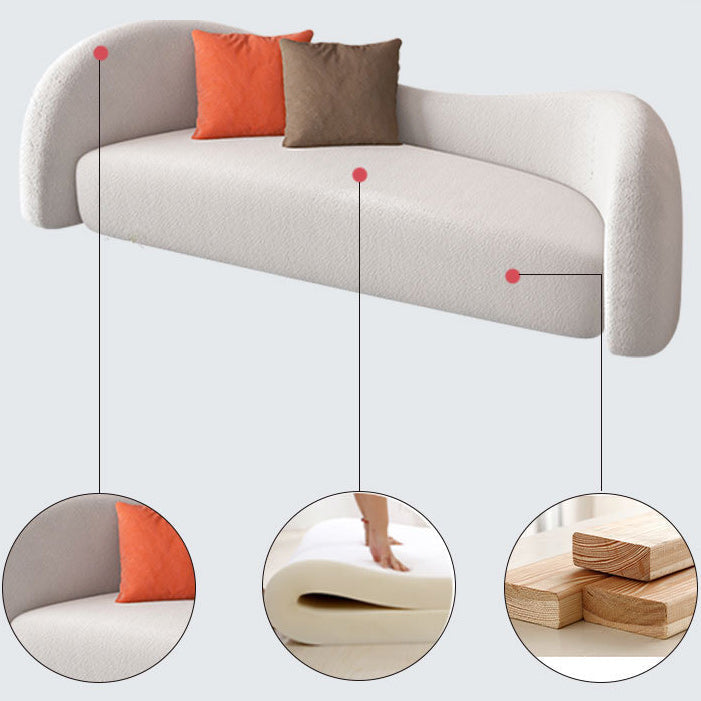 Sloped Arms No Distressing Sofa Modern Scratch Resistant Curved Loveseat