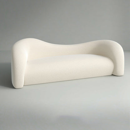 モダンな湾曲したラブシートタイトシートソリッドカラースロップアームソファ