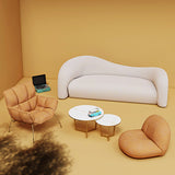 モダンな湾曲したラブシートタイトシートソリッドカラースロップアームソファ