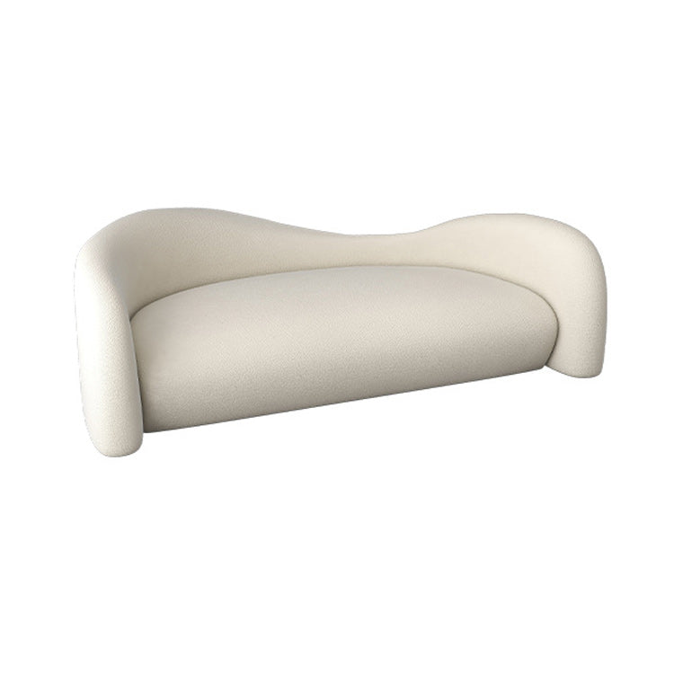 モダンな湾曲したラブシートタイトシートソリッドカラースロップアームソファ