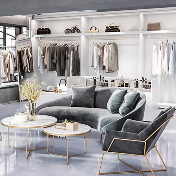 Couleur de couleur un canapé à bras inclinés résistants aux taches incurvées résistantes