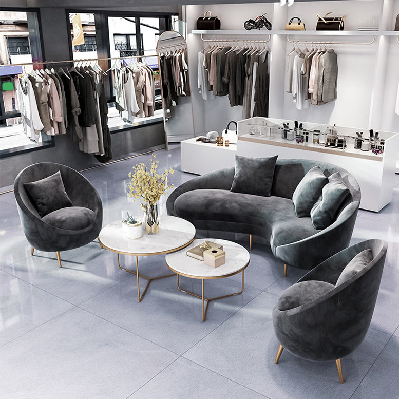 Couleur de couleur un canapé à bras inclinés résistants aux taches incurvées résistantes